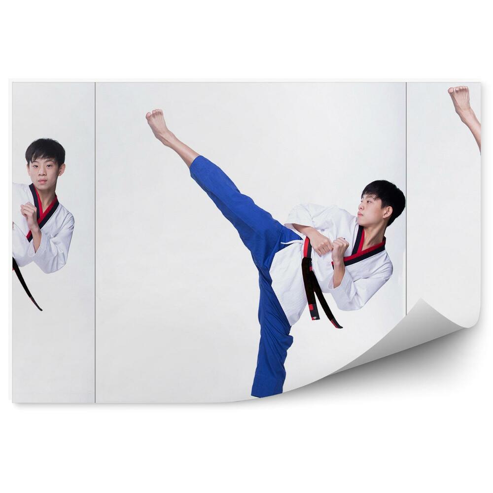 Fototapet vintage Adolescent Karate colaj
