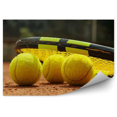 Fototapet Teren de tenis cu rachetă cu minge