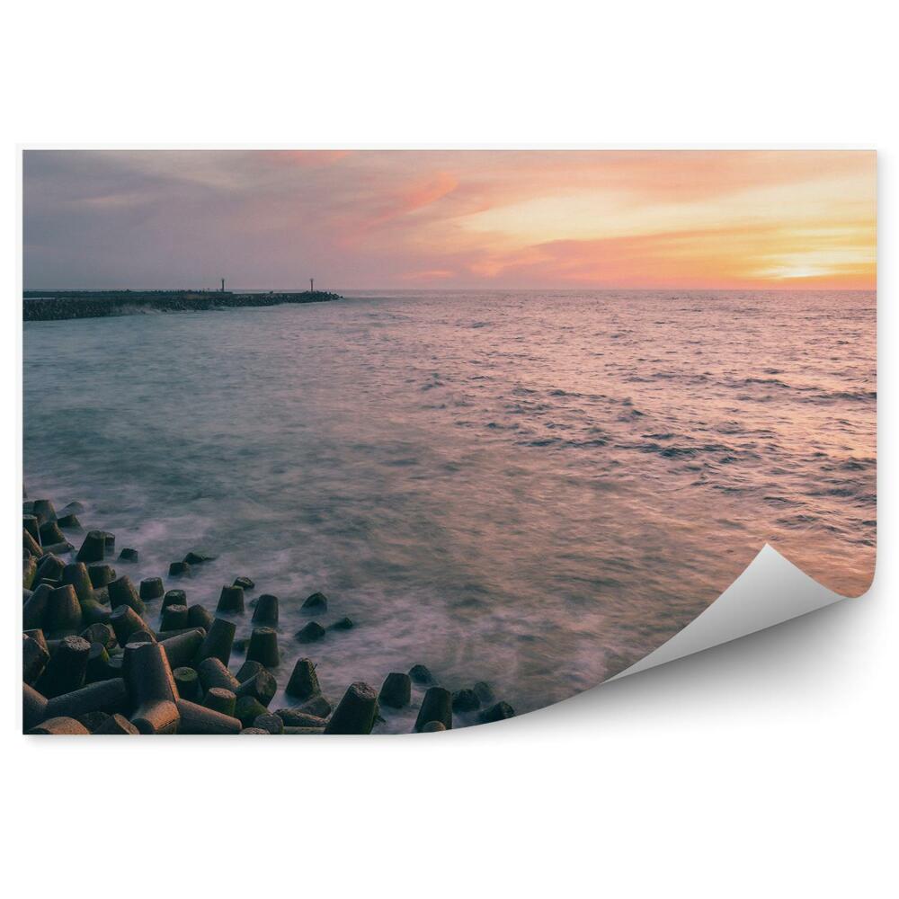 Fototapet vintage Valuri Blânde Pe Malul Mării Baltice