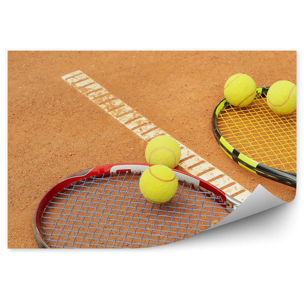 Fototapet pentru perete Teren de tenis cu rachete cu bile