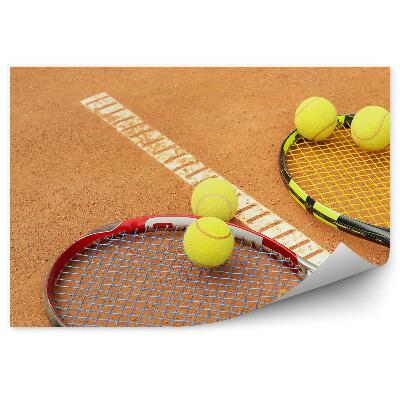 Fototapet pentru perete Teren de tenis cu rachete cu bile