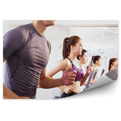 Fototapet Bărbați Asia sport exercițiu pe banda de alergare