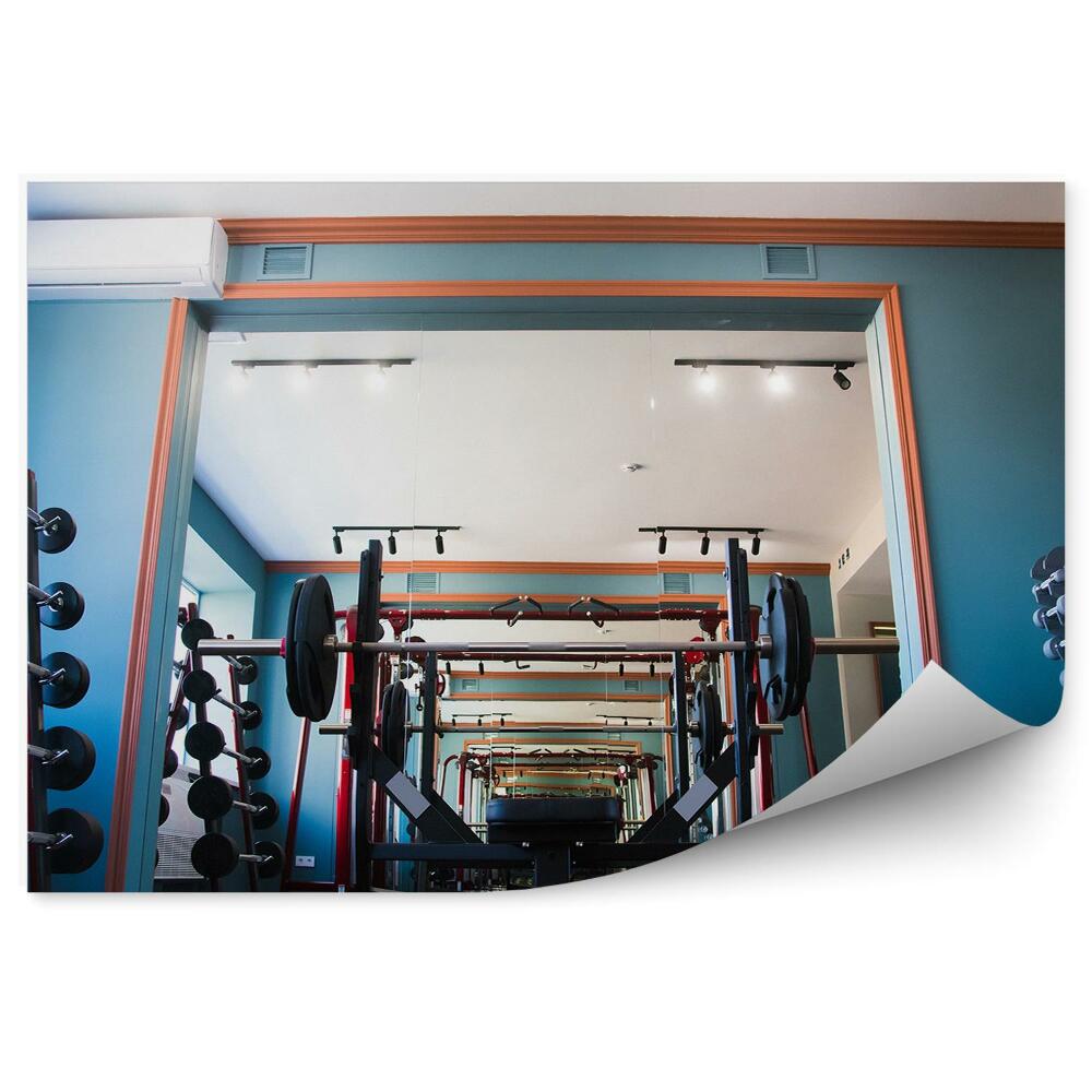 Fototapet Exercitarea în sala de gimnastică cu gantere