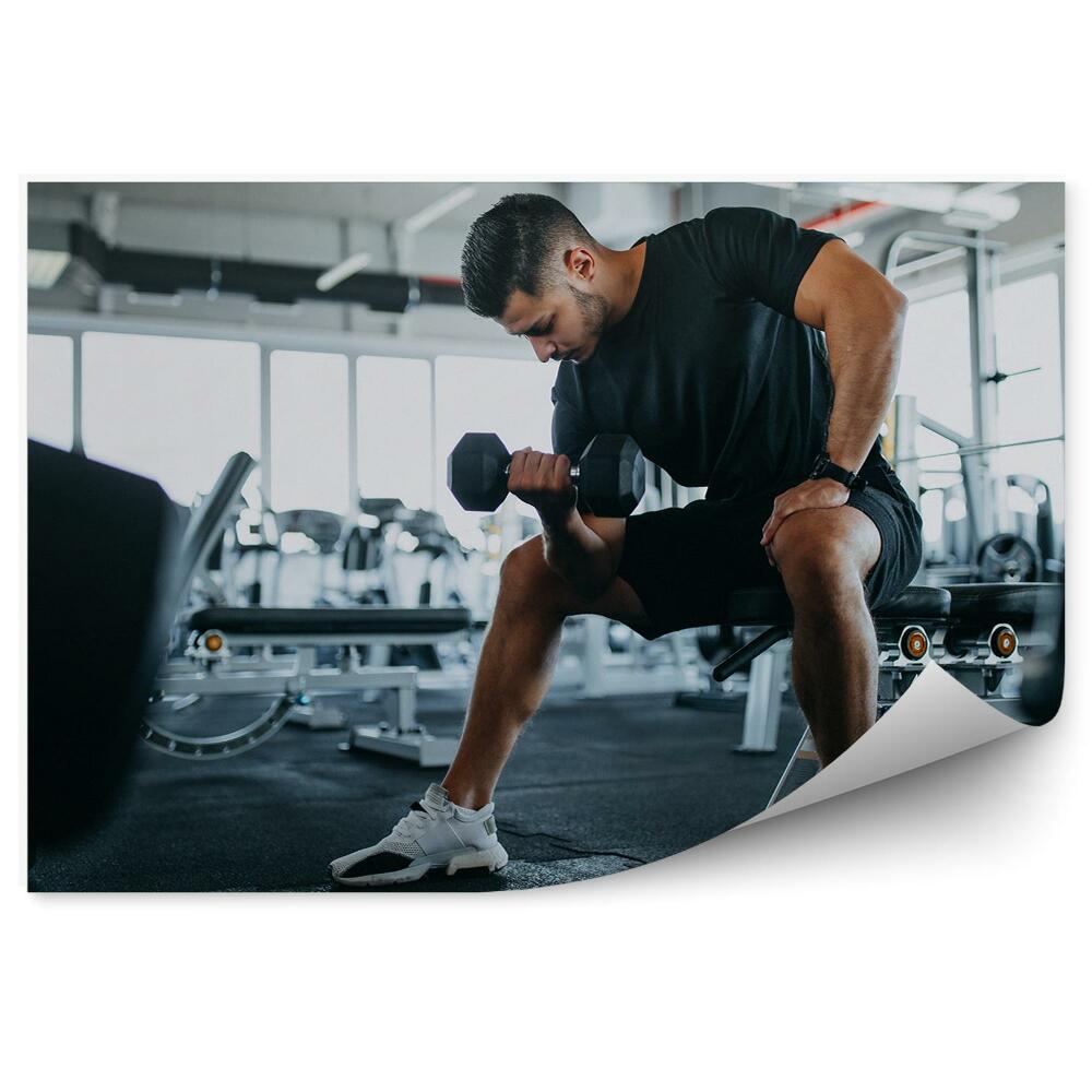 Decor fototapet Bărbat halterofilă culturistă sală de gimnastică