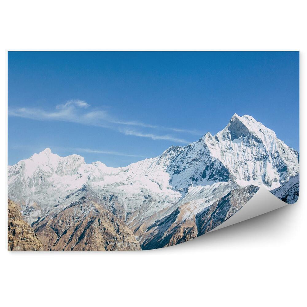 Fototapet vintage Peisaj De Iarnă Munții Himalaya Acoperiți Cu Zăpadă