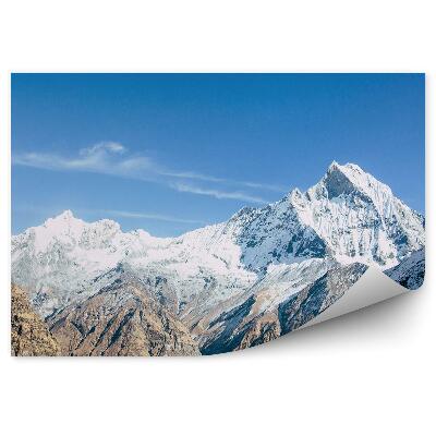 Fototapet vintage Peisaj De Iarnă Munții Himalaya Acoperiți Cu Zăpadă