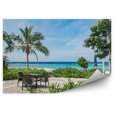 Fototapet pentru perete Skyline Sea Palm Trees Terasa