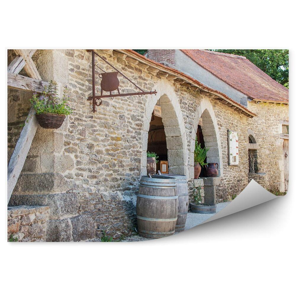 Fototapet perete Perete Butoaie Copaci Flori De Lavandă