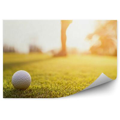 Fototapet perete Gaură de golf minge de golf apus de soare