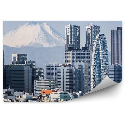 Fototapet pentru perete Muntele Fuji Zgârie-Nori Yokohama Iarnă Zăpadă