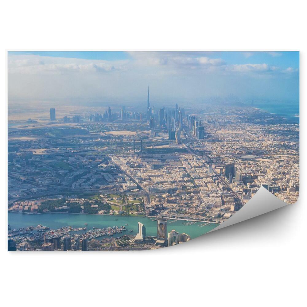 Decor fototapet Vedere Aeriană Dubai Zgârie-Nori Râu Cer Nori