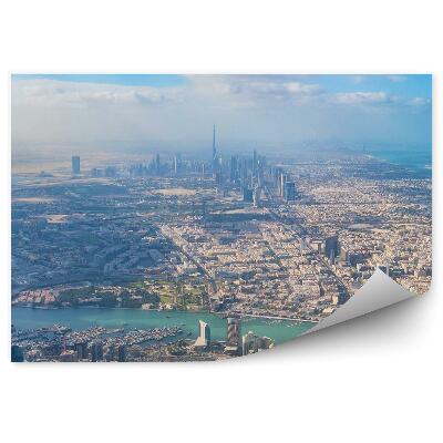 Decor fototapet Vedere Aeriană Dubai Zgârie-Nori Râu Cer Nori