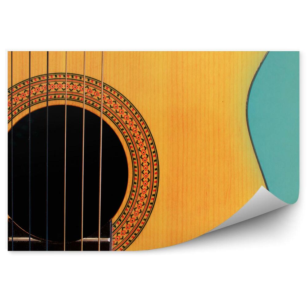 Fototapet vintage Fond Albastru Pentru Chitară Acustică Clasică
