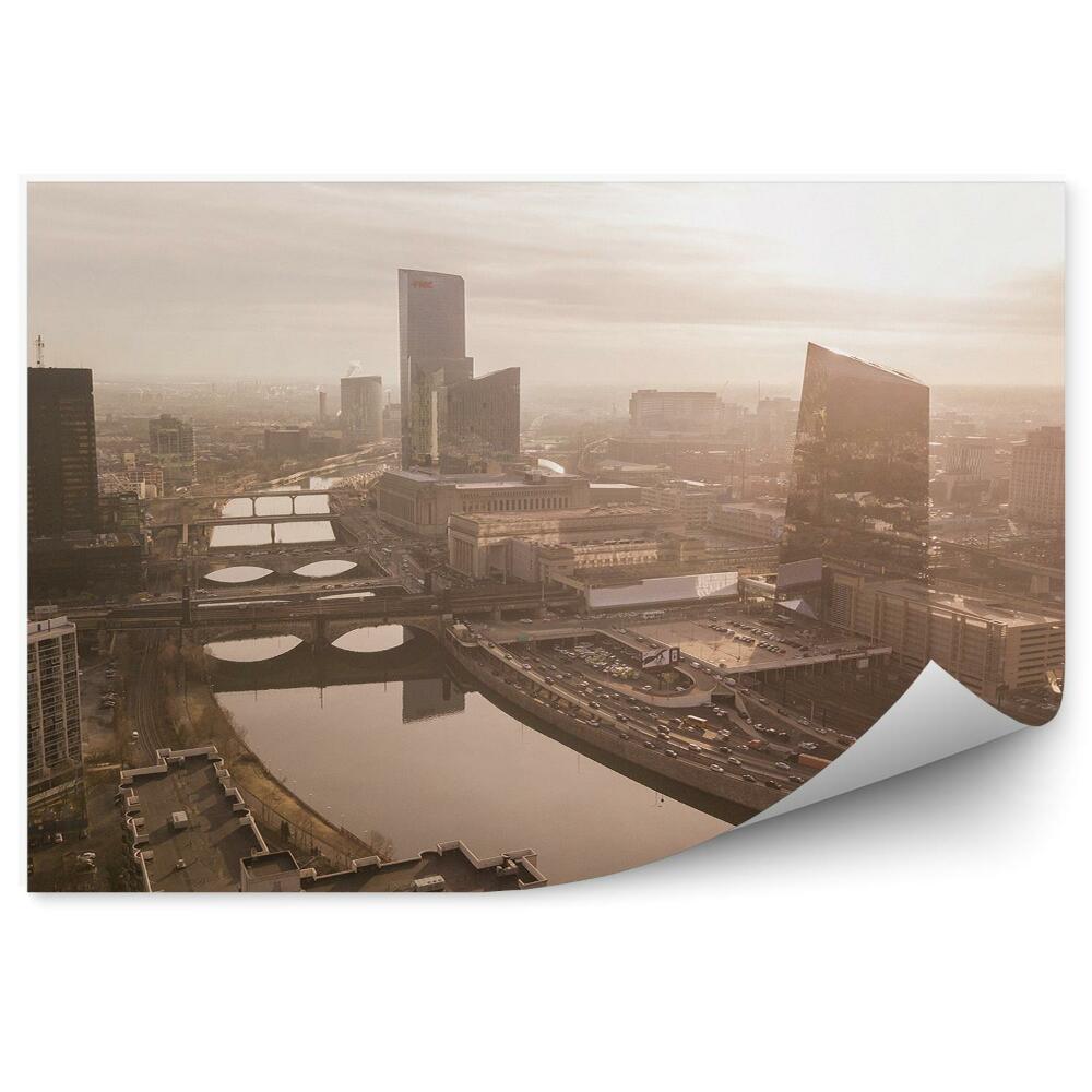 Decor fototapet Clădiri Arhitectură Oraș Râu Lumina