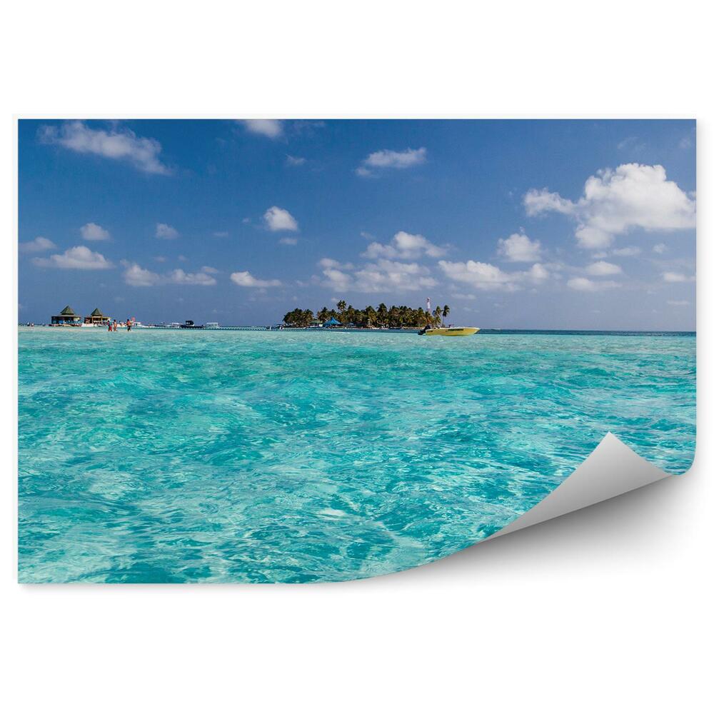 Fototapet Case, Barcă, Plante, Apă Limpede