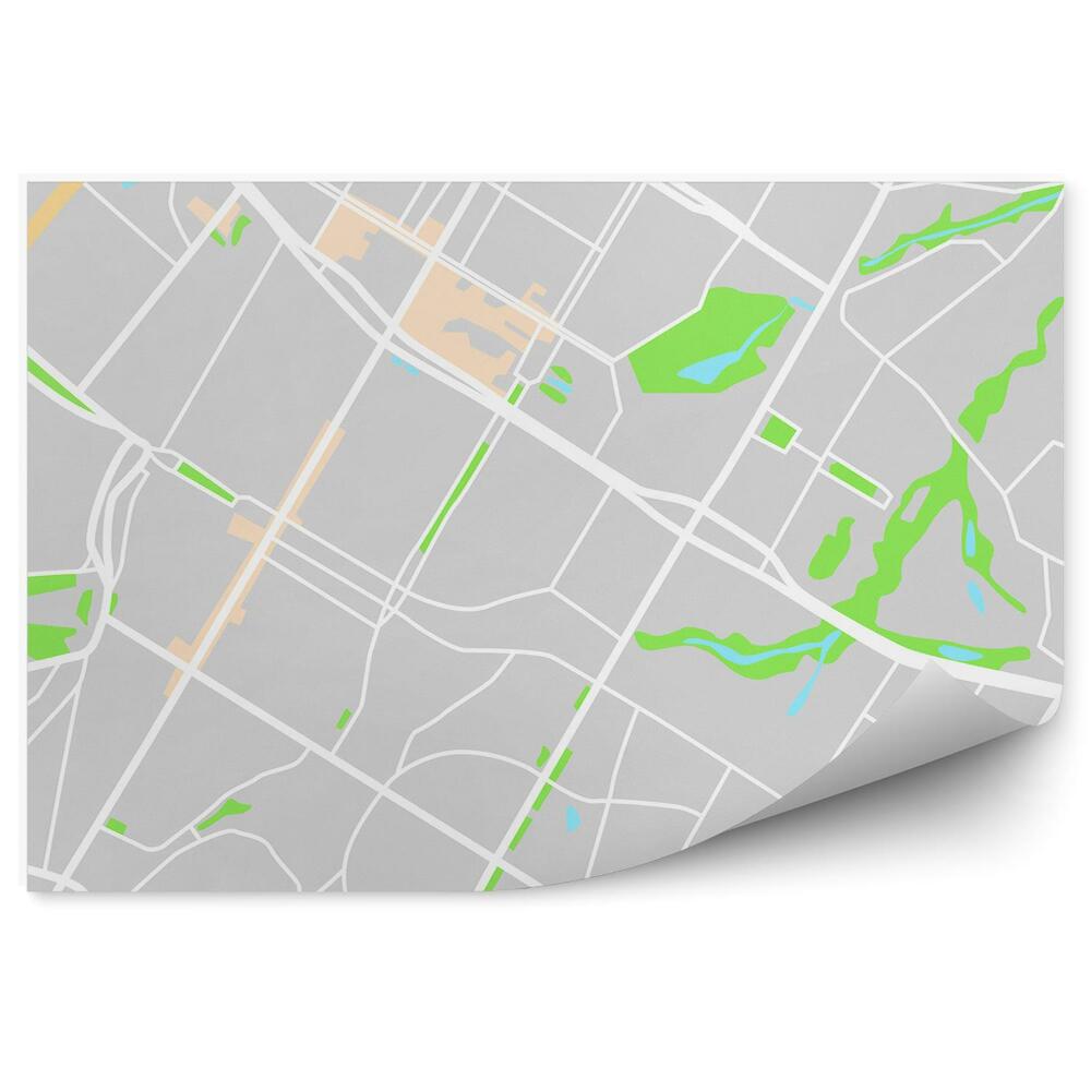 Fototapet perete Harta orașului vedere de sus