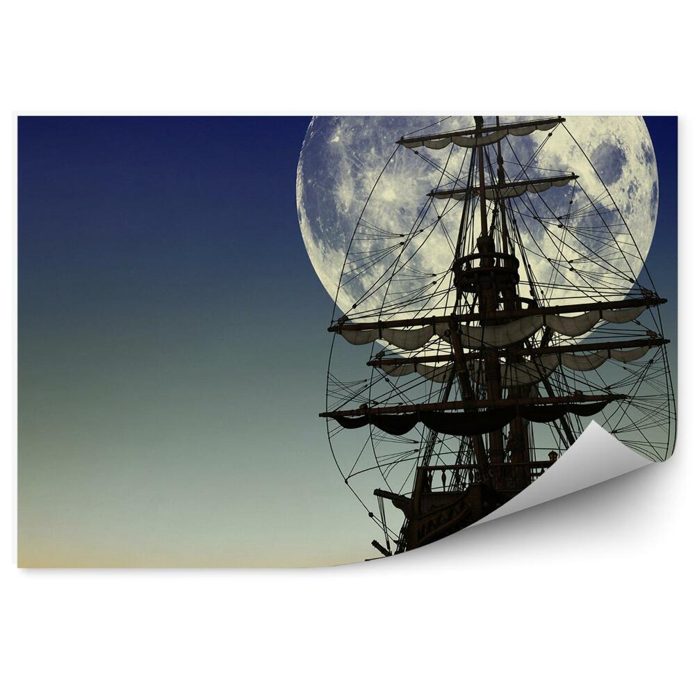 Fototapet pentru perete Veche navă răsărit de lună