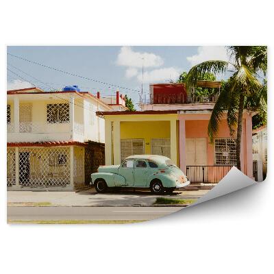 Fototapet Clădiri colorate case cuba auto palma