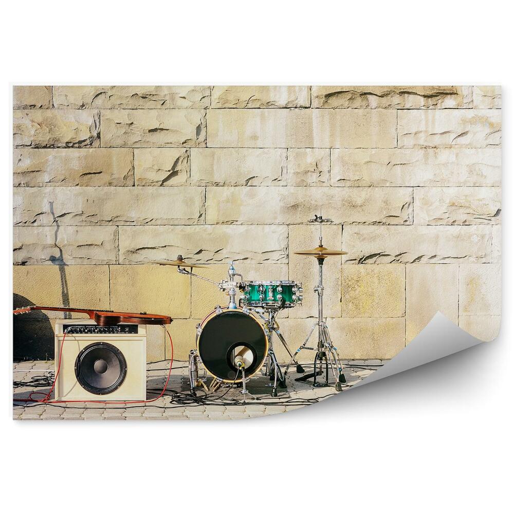 Fototapet pentru perete Instrumente Muzicale Tobe Chitara