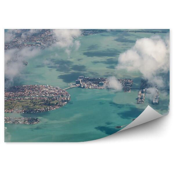 Fototapet Vedere Aeriană A Insulei Miami Cu Nori