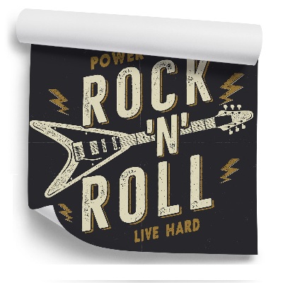 Fototapet pentru perete Text De Chitară Retro Cu Litere Rock