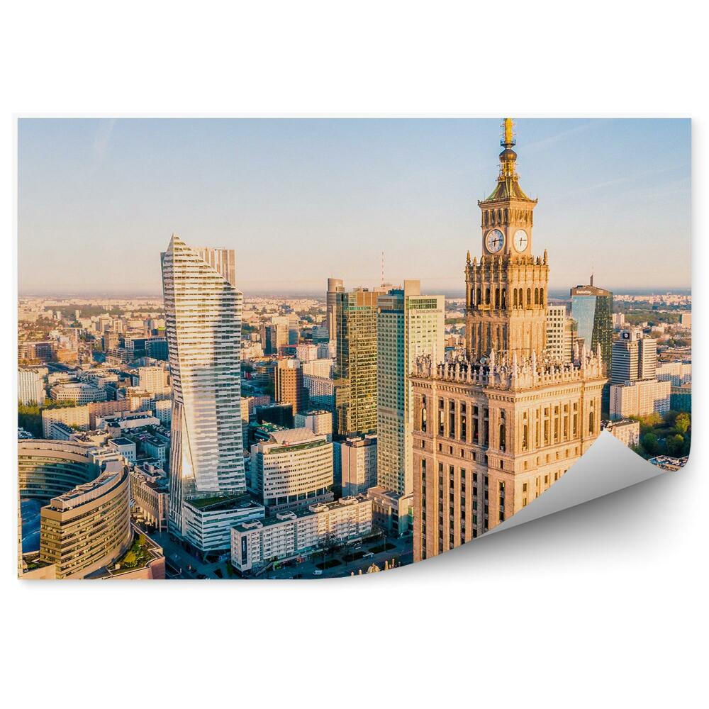 Fototapet perete Palatul Culturii Și Științei, Zgârie-Nori, Drum, Cer, Varșovia