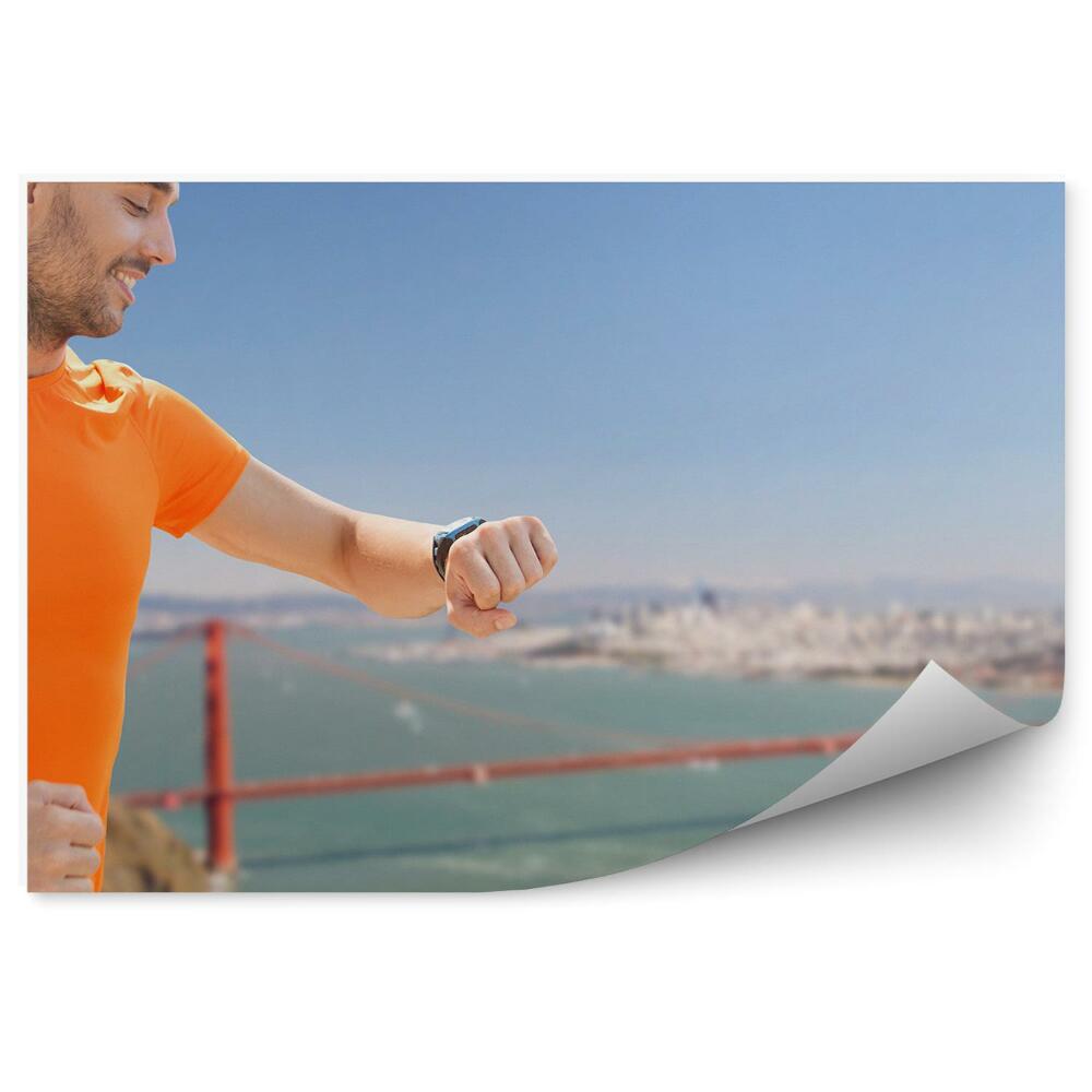 Decor fototapet Omul Golden Gate oraș ocean deal