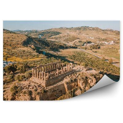 Fototapet pentru perete Ruinele Acropolei, Deșert, Copaci, Sicilia, Munți