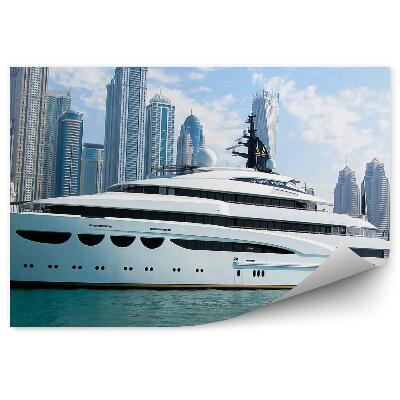 Fototapet Zgârie-Nori Iahturi Ocean Cer Nori Dubai