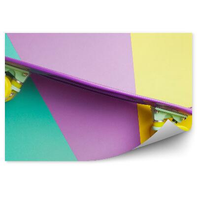 Decor fototapet violet skateboard colorat fundal colorat