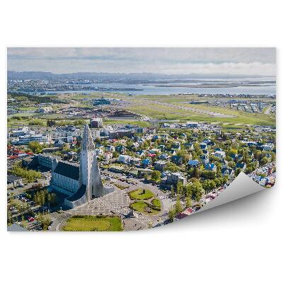 Fototapet perete Clădiri aeriene ale orașului Reykjavik