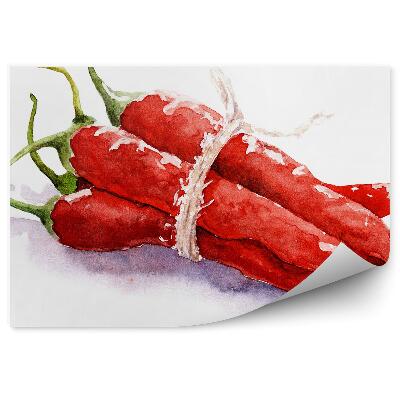 Fototapet Desen de legume ardei rosii legat