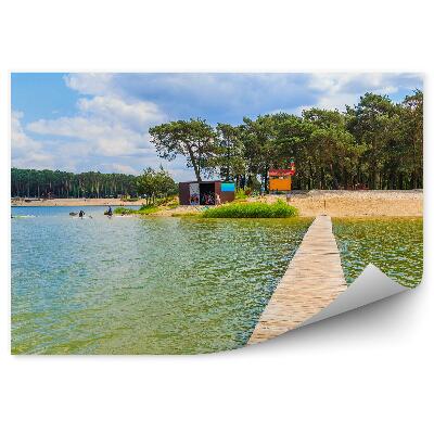 Fototapet Lac De Plajă De Dig De Lemn