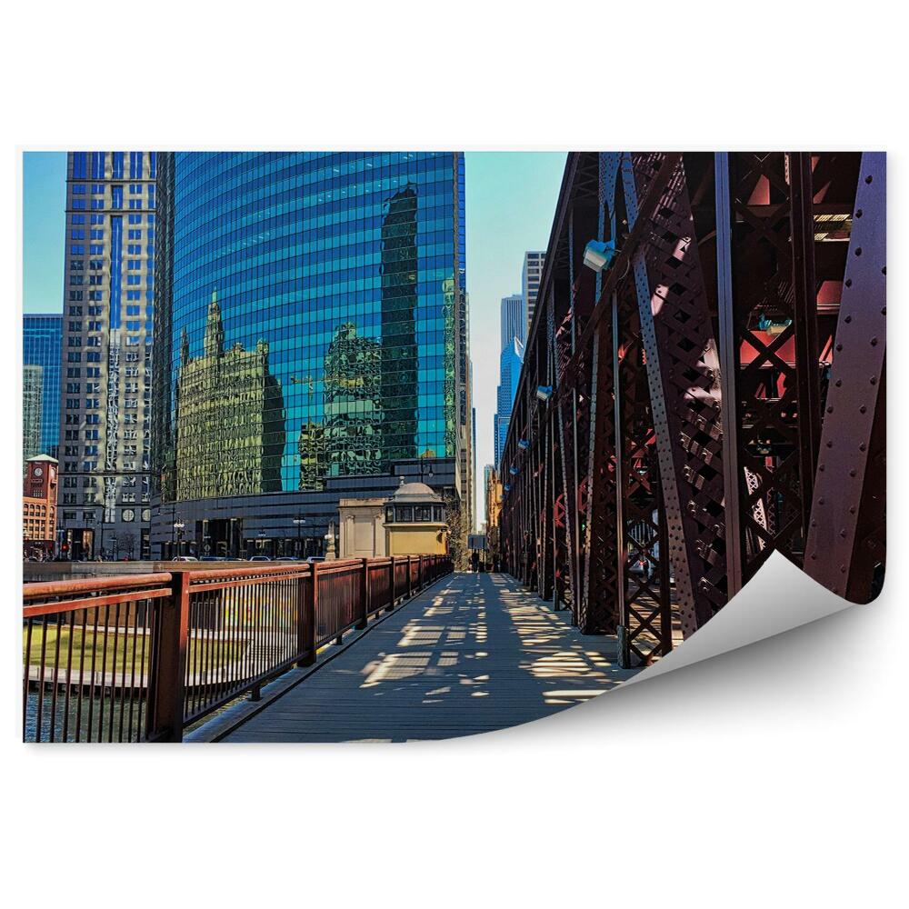 Fototapet pentru perete Liniile de tren înalte ale orașului Chicago