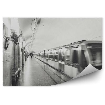 Fototapet Vechea stație de metrou tunel cu trafic feroviar