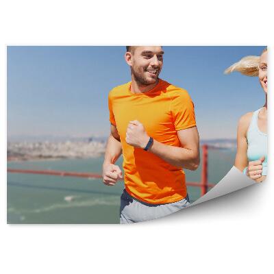 Fototapet pentru perete Cuplu Golden Gate oraș ocean deal