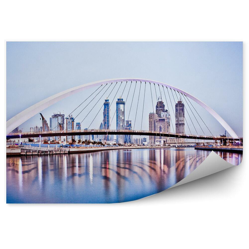 Decor fototapet Zgârie-Nori Poduri Trotuare Dubai Palmieri