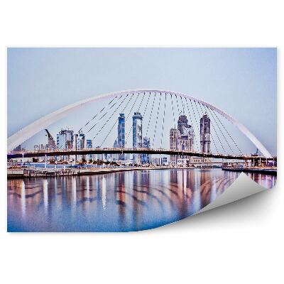 Decor fototapet Zgârie-Nori Poduri Trotuare Dubai Palmieri