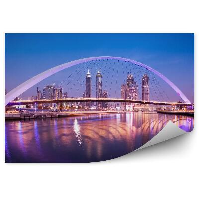 Fototapet vintage Lumini colorate pun clădirile de apă