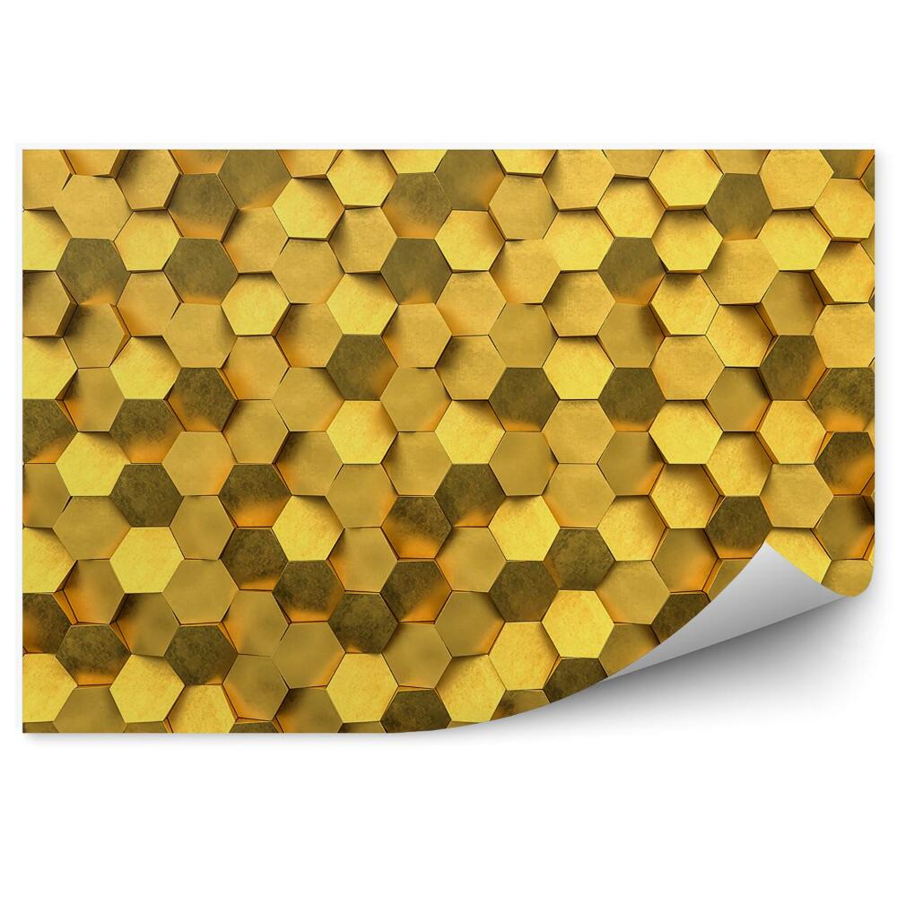 Fototapet perete Mozaic De Aur De Hexagoane