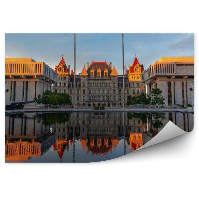 Fototapet perete Capitol River Sky Apus De Soare New York