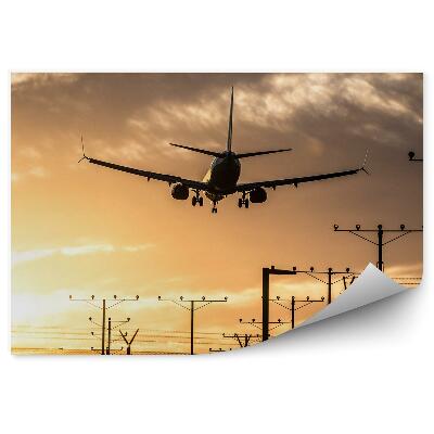 Fototapet perete Avionul aterizează pe pistă