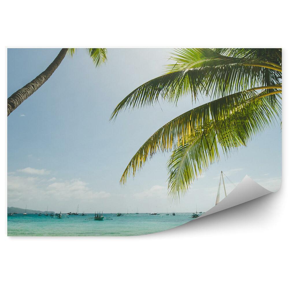 Decor fototapet Plaja de nisip Filipine cu palmieri