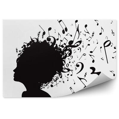 Fototapet vintage Fată Tânără Și Partituri 