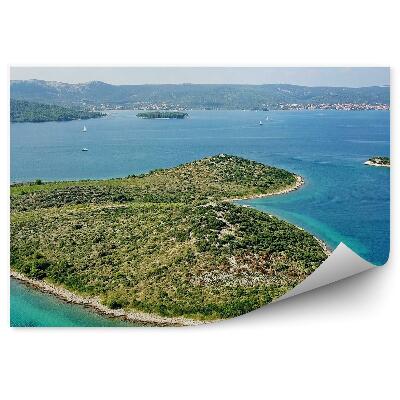 Fototapet perete Insulele Adăpostesc Copaci Iahturi Litoralul Mării Mediterane