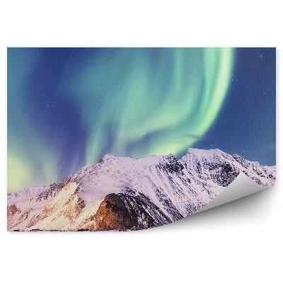 Fototapet vintage Insulele Aurora munții de zăpadă Norvegia