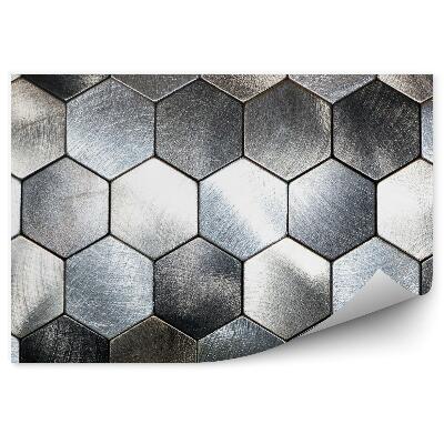 Fototapet pentru perete Hexagoane, Alb, Albastru, 3D