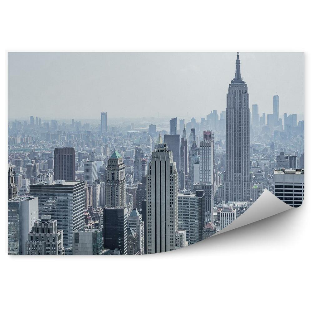 Fototapet pentru perete Panoramă aeriană a orașului, clădiri gri