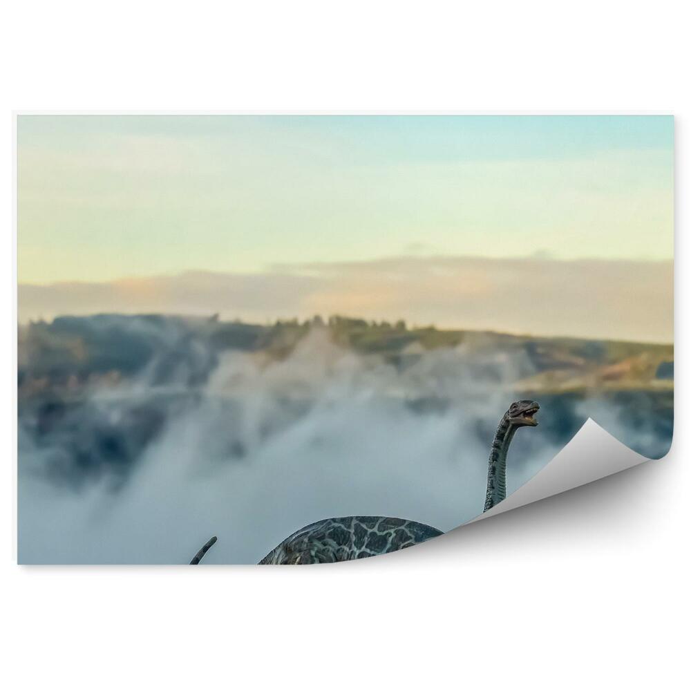 Decor fototapet Figurină De Brontosaurus Pe Fundalul Dealurilor