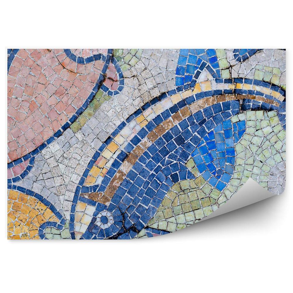 Fototapet pentru perete Mozaic Culori De Pește Model Cub Vintage